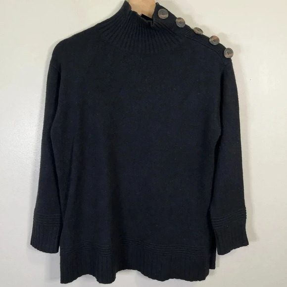 By Anthropologie Margarita Button  Collar Mock Neck Sweater - Picture 3 of 15